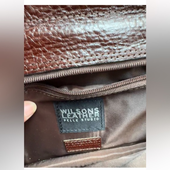 Wilson Leather Brown Basket Weave Pebble Leather Wristlet Wallet Unisex NWT VTG - Picture 4 of 8